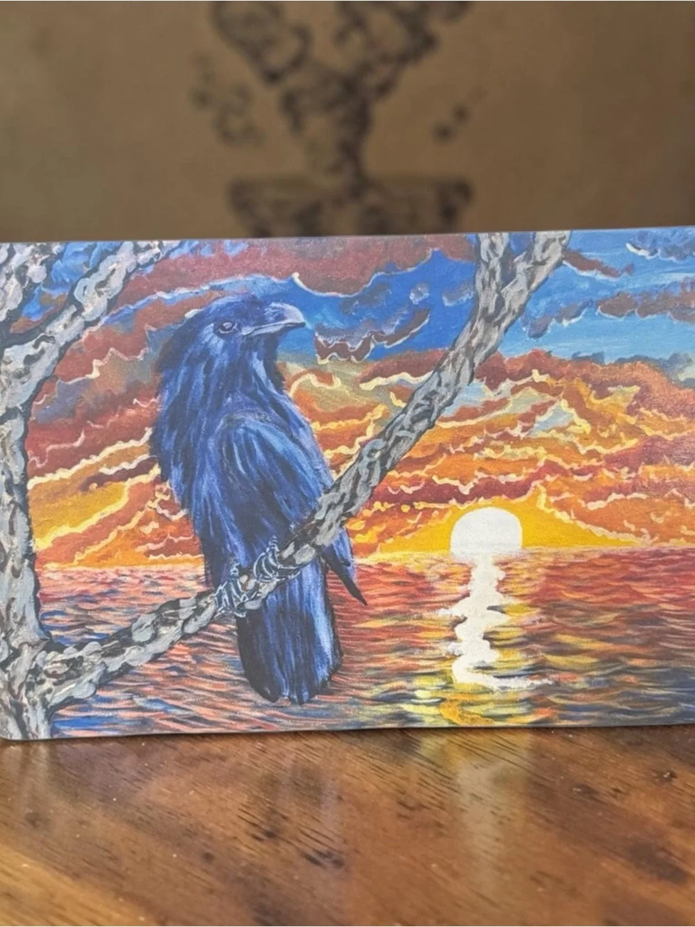 Mystic Raven Sunset Greeting Cards Set of 5 by Briefcase Artist